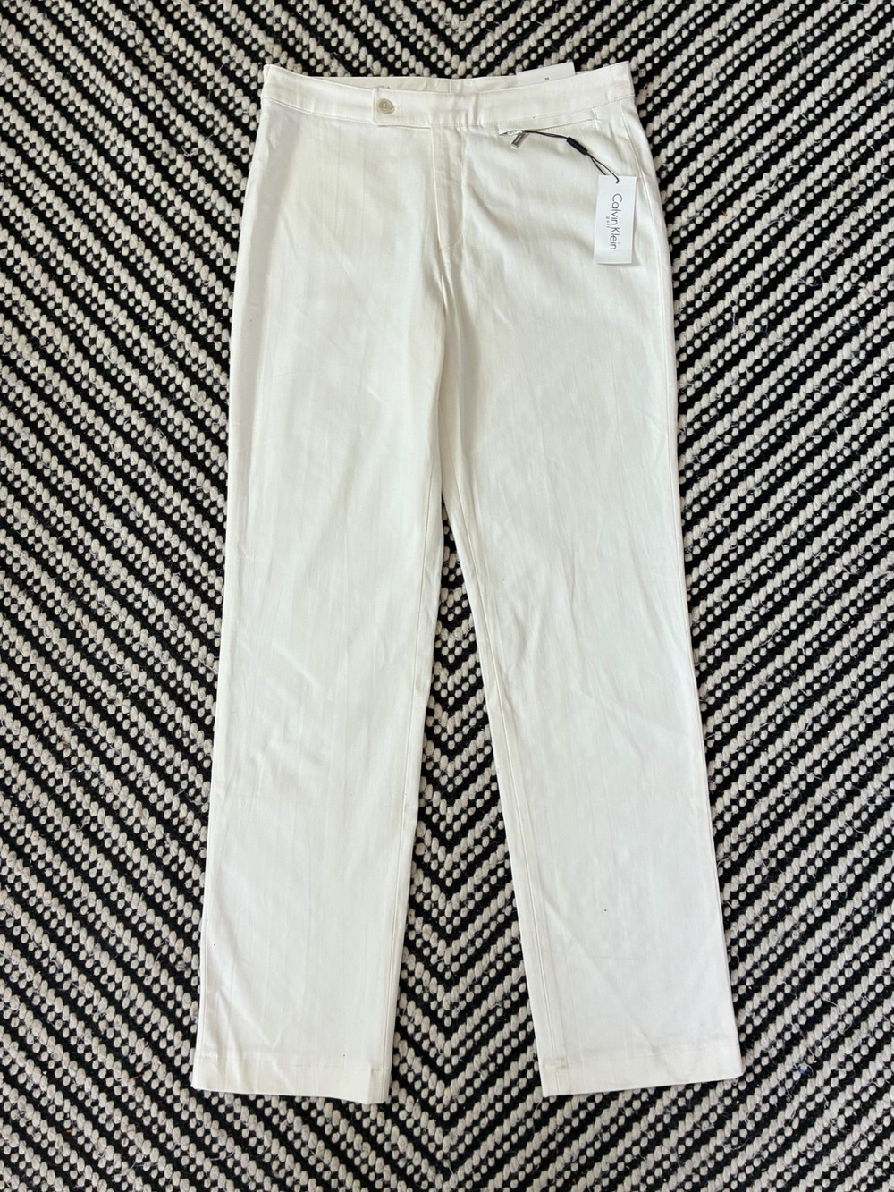 Calvin Klein Golf Mens White Straight Leg Trousers  Size 10‎ NEW